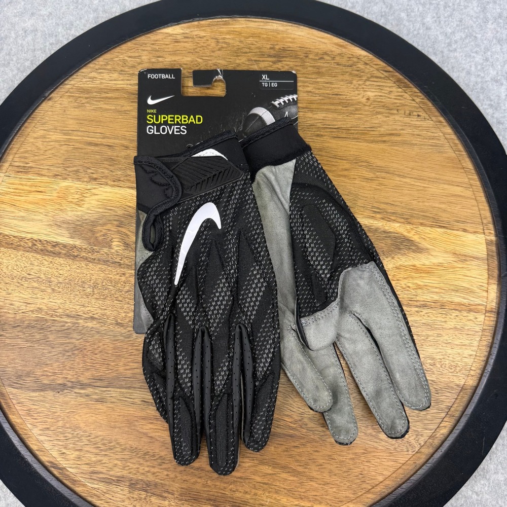 Nike Superbad Football Gloves Mens XL Black Grey PGF764-017 Magnigrip NEW